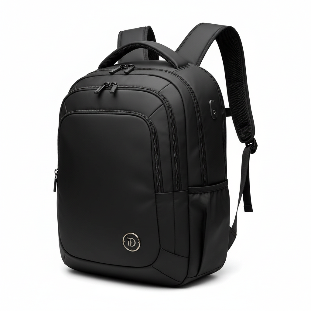 Black backpack main view
